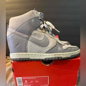 Nike Dunk Sky Hi Hidden Wedge Gray  Learher size 9.